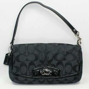 Coach Black Shoulder Bag with Monogram Design